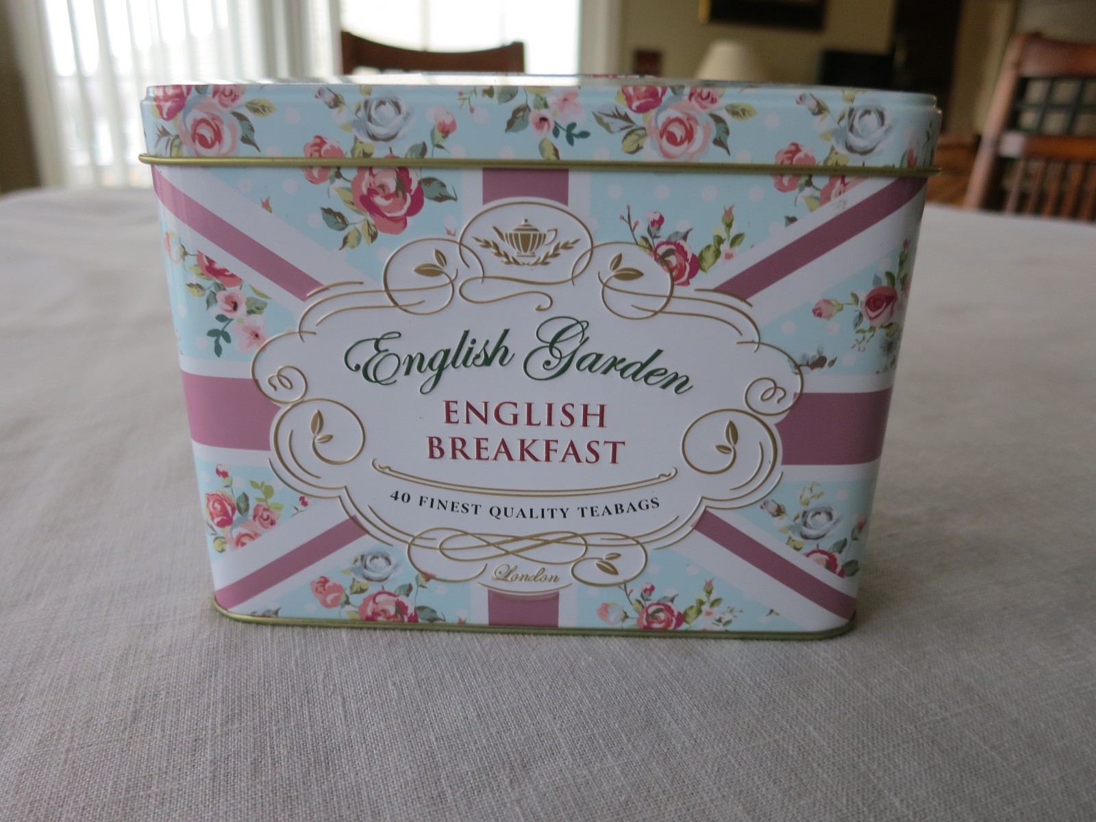 Ahmad Tea London English Breakfast Tea, 40 Teabags in Floral Tin, New