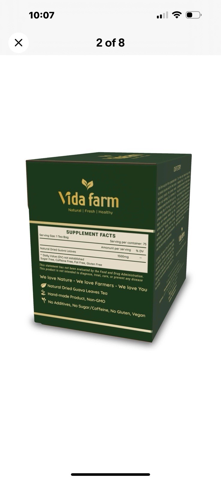 2 PK ~ VIDA FARM 75 Natural Guava Leaves Tea Bags – Dried Guava