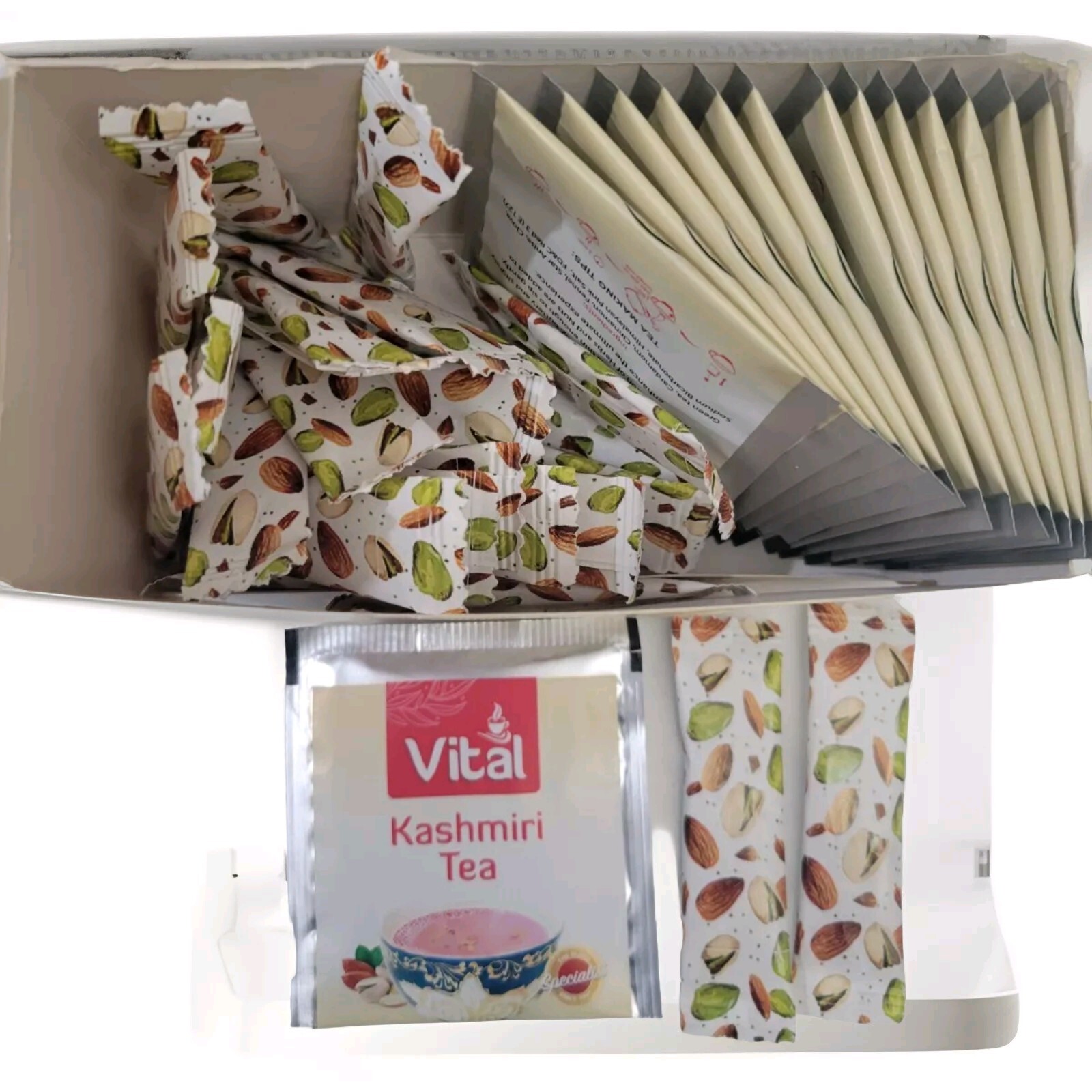 Kashmiri Tea Bags Vital with Pistachio & Almond Toping Pack Inside (25 Tea Bags)