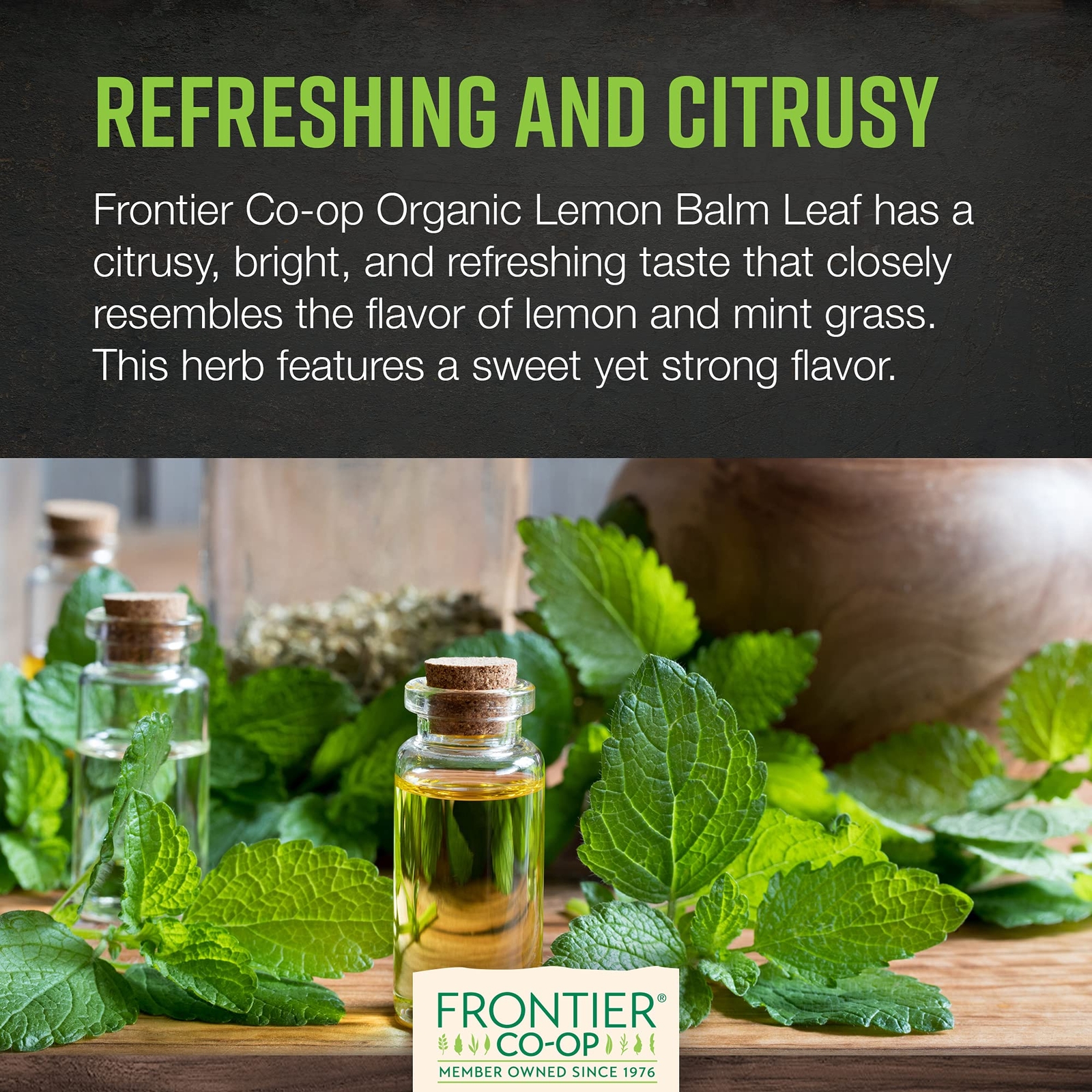 Frontier Co-op Organic Lemon Balm Leaf Herbal Tea 1 Pound Certified Organic