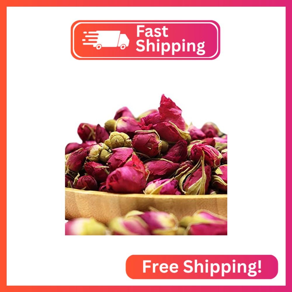 CoolCrafts Dried Rose Buds Bulk Natural Dry Rose Buds for Tea, Crafts, Cake Deco