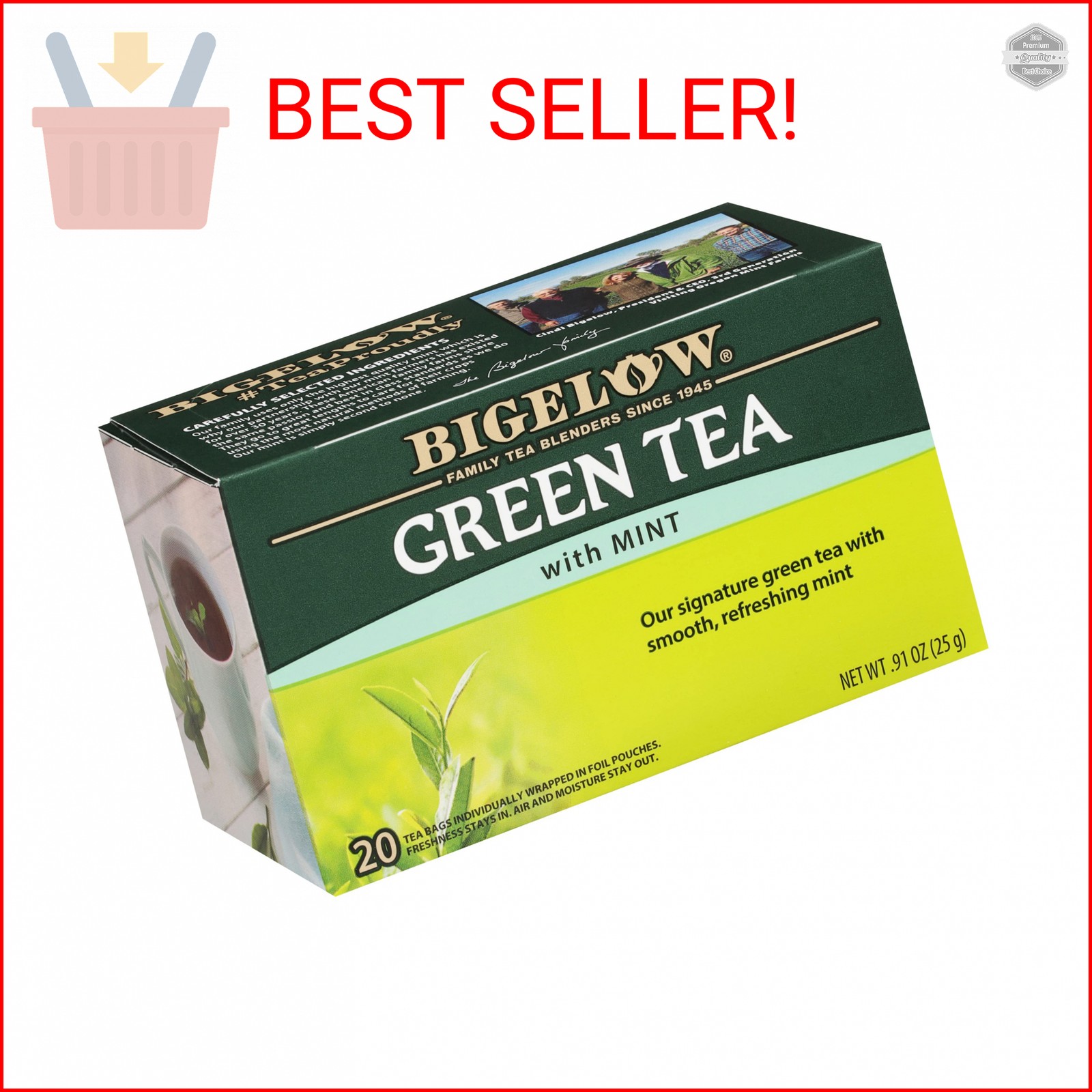Bigelow Tea Green Tea with Mint, 20 ct