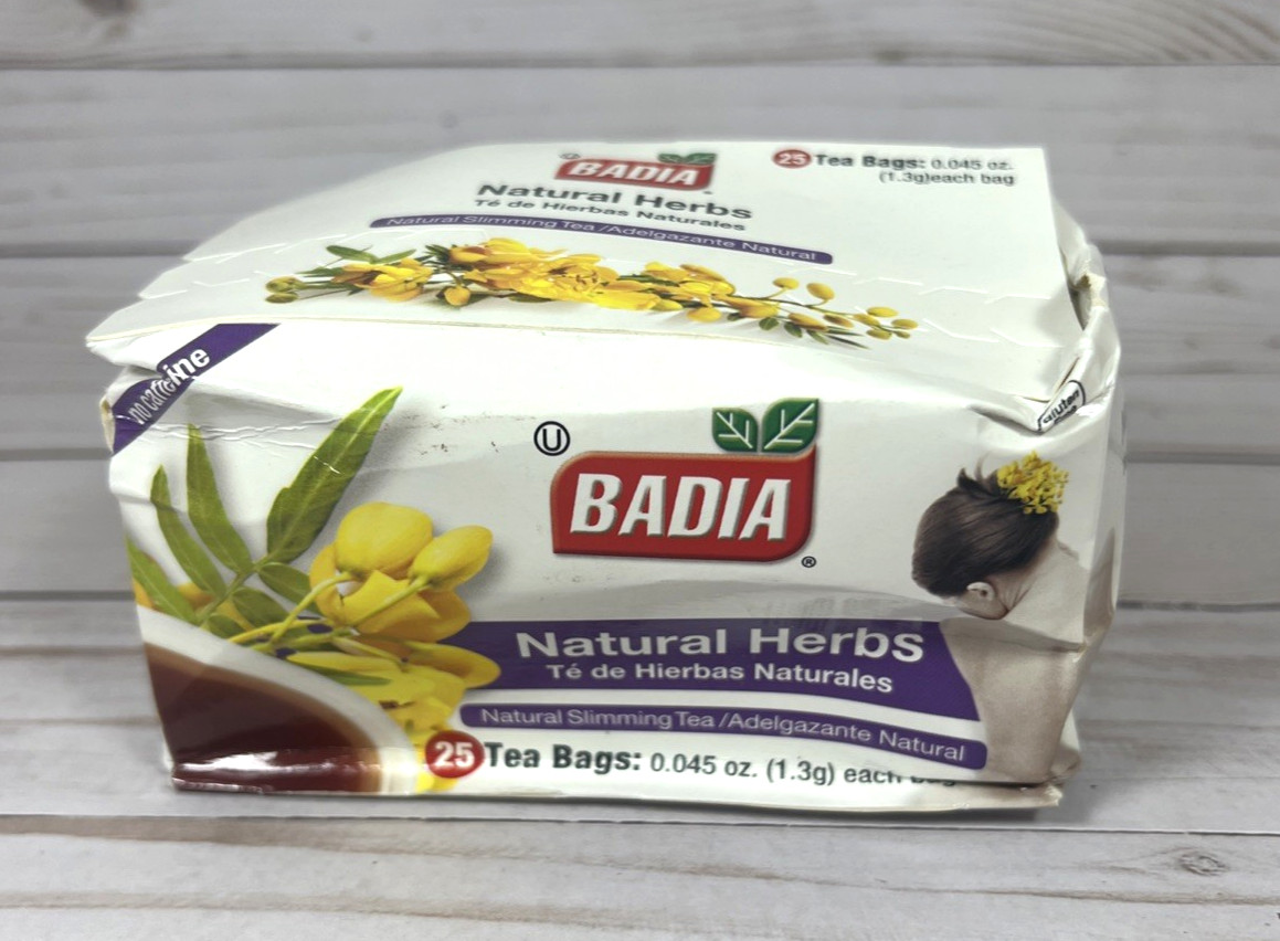 Badia Natural Slimming Tea Herbs 25 Bag (4Pack) 6/2027 (100 Total Bags)