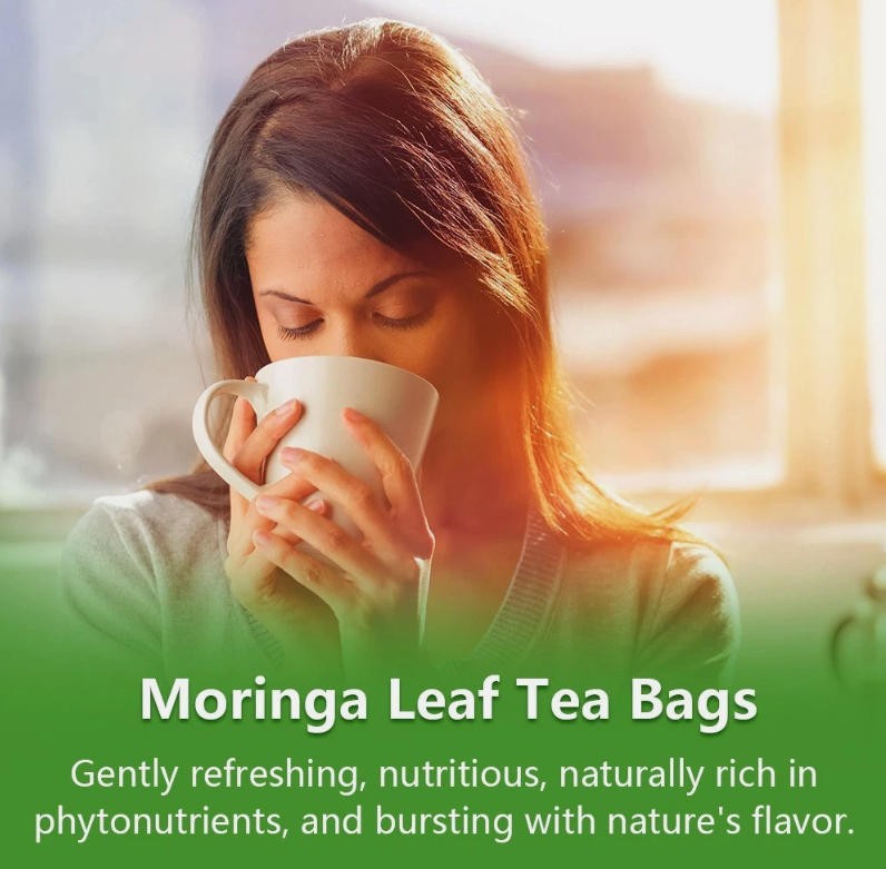 Moringa Tea Bags (50) Pure Organic All-Natural – Caffeine-Free UK Herbal Tea