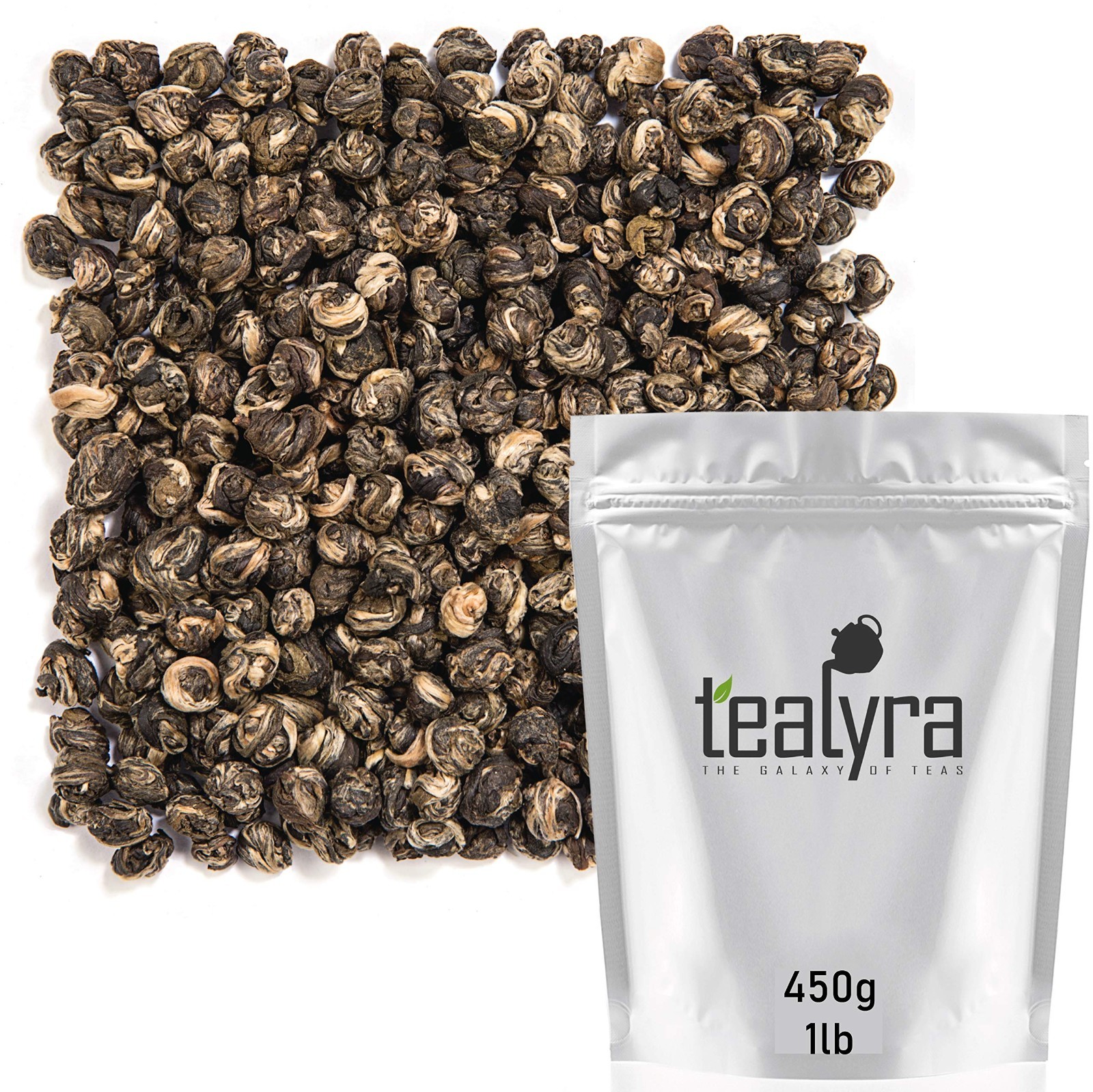 Premium Jasmine Dragon Pearls Green Tea – 16oz Loose Leaf – Aromatic & Flavorful