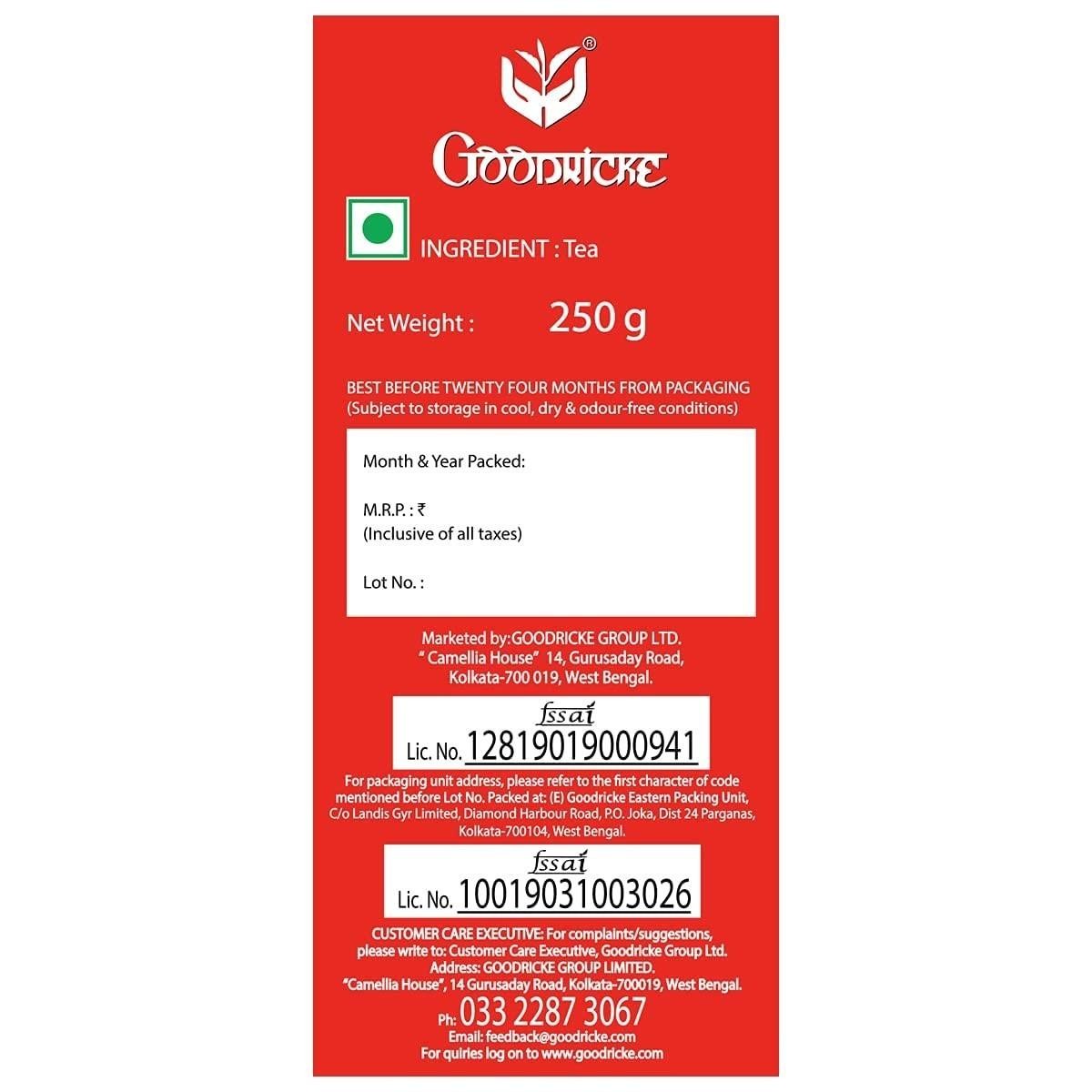 GOODRICKE Roasted Darjeeling Tea Premium Black Loose Leaves Tea 250gm