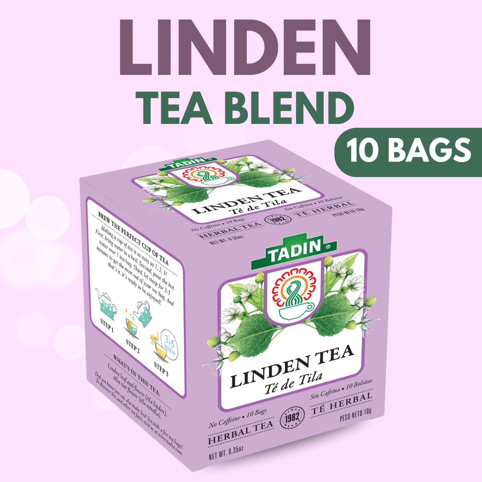 Tadin Linden Tea 6 Boxes Of 10 Bags Per Box ( 60 Bags)