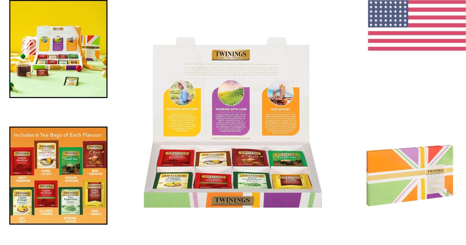 Gourmet 48 Count Tea Sampler Gift Box – Includes Chai, Green & Herbal Teas