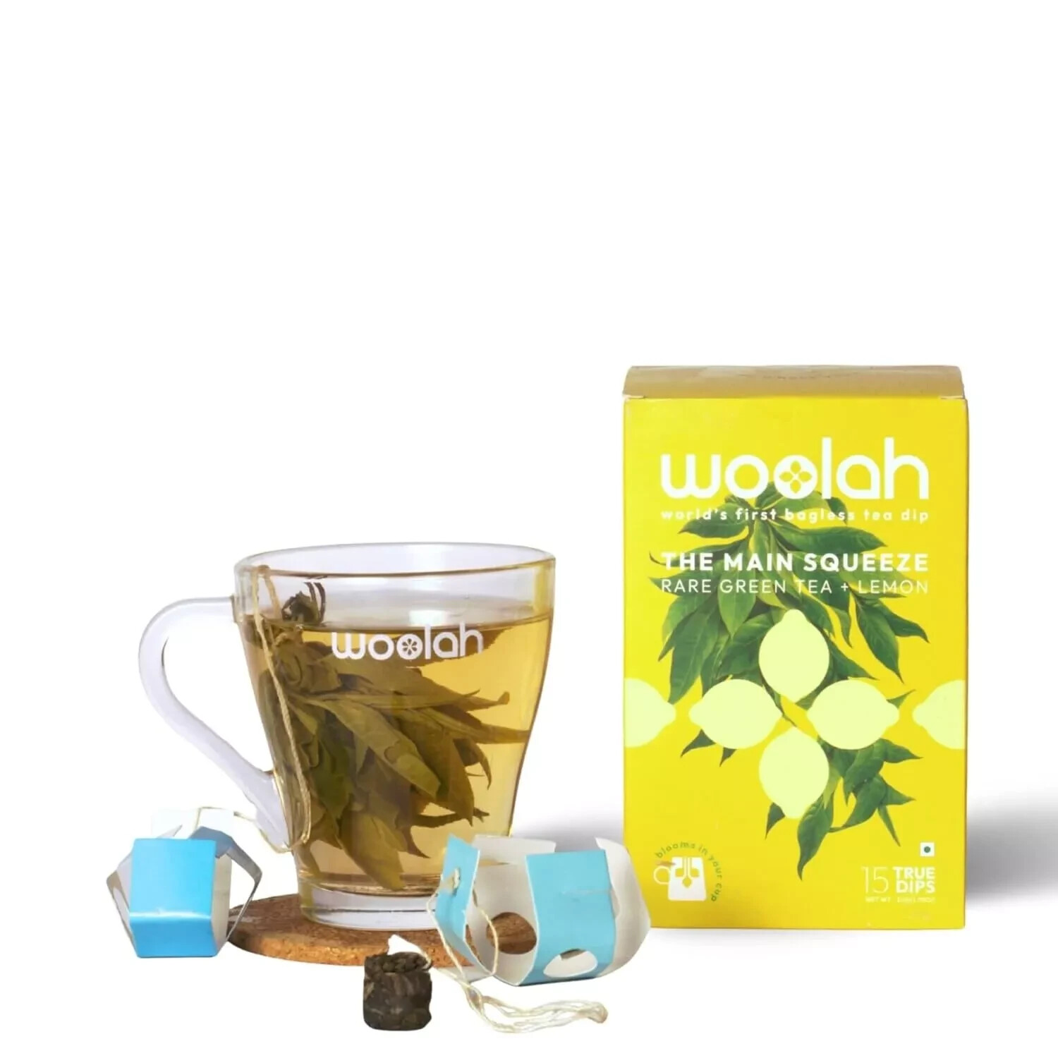 Woolah Rare Assam Green Tea With Lemon 15 Pcs (30 Cups) Free Shipping World Wide