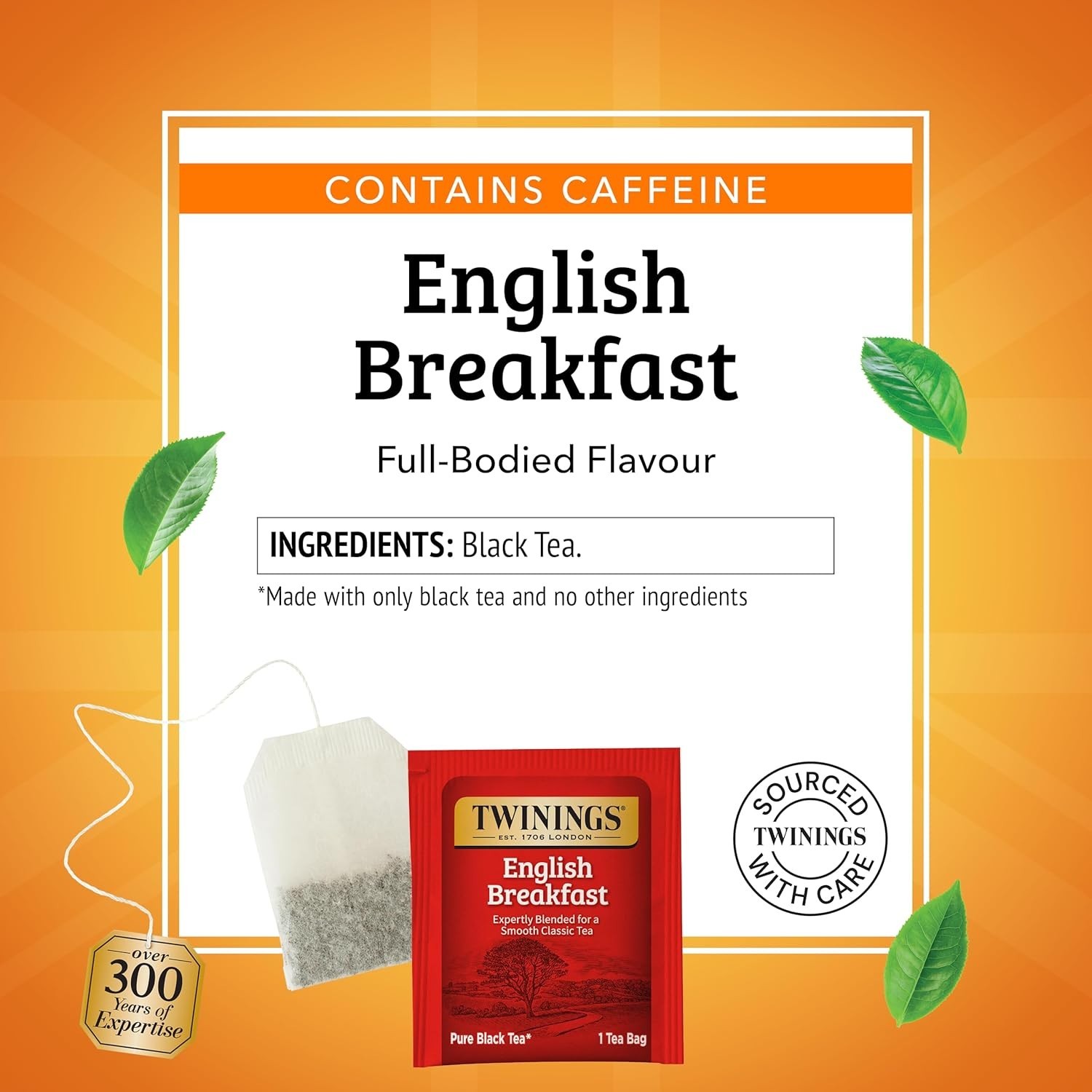 English Breakfast Black Tea Individually Wrapped Bags, 20 Count Pack of 1, Fl…