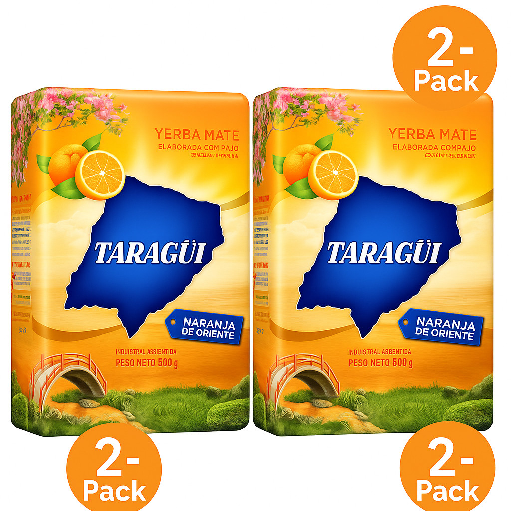 YERBA MATE TARAGUI, 1.1LB/500 G.Naranja de Oriente,Maracuya, Citricos Litoral
