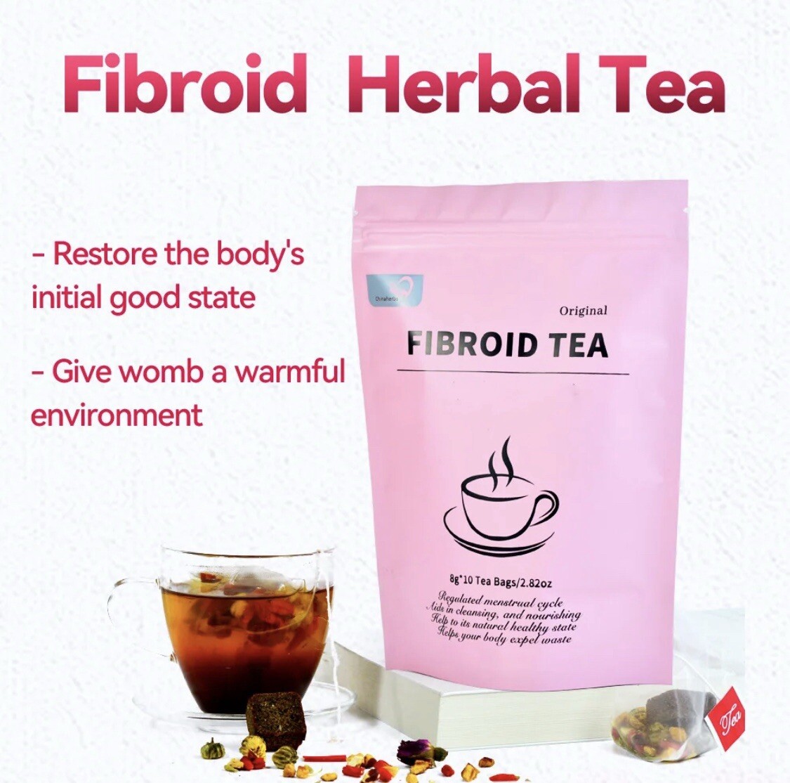Fibroid Tea for Women Shrink Ovarian Cysts, Natural Remedy for Women Pregnancy