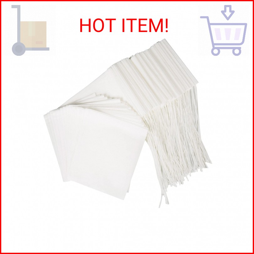 100PCS Tea Filter Bags, Disposable Tea Bags for Loose Leaf Tea, Drawstring Empty