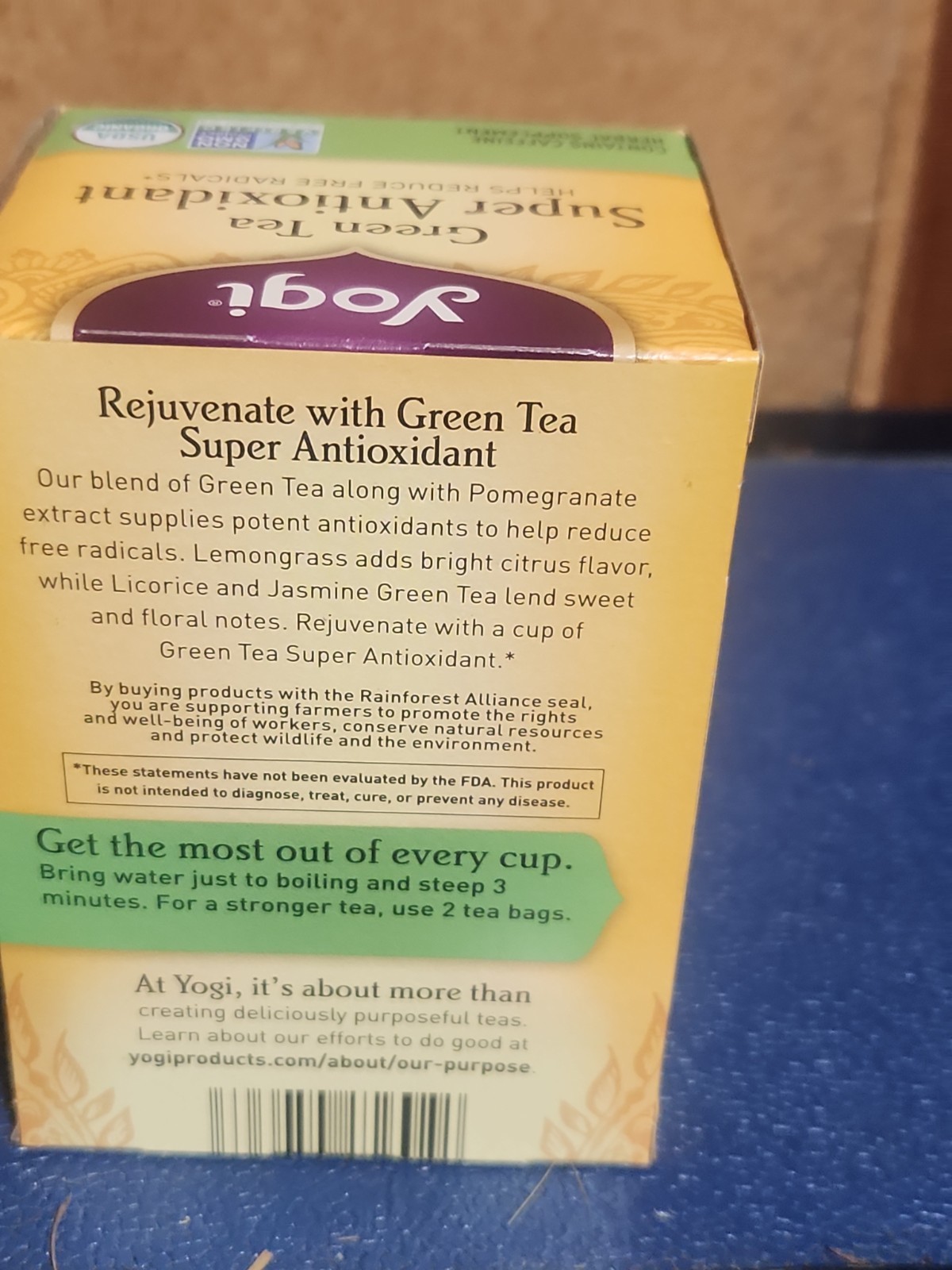 Green Tea Super Antioxidant Yogi Herbal Supplement. Exp 7/27