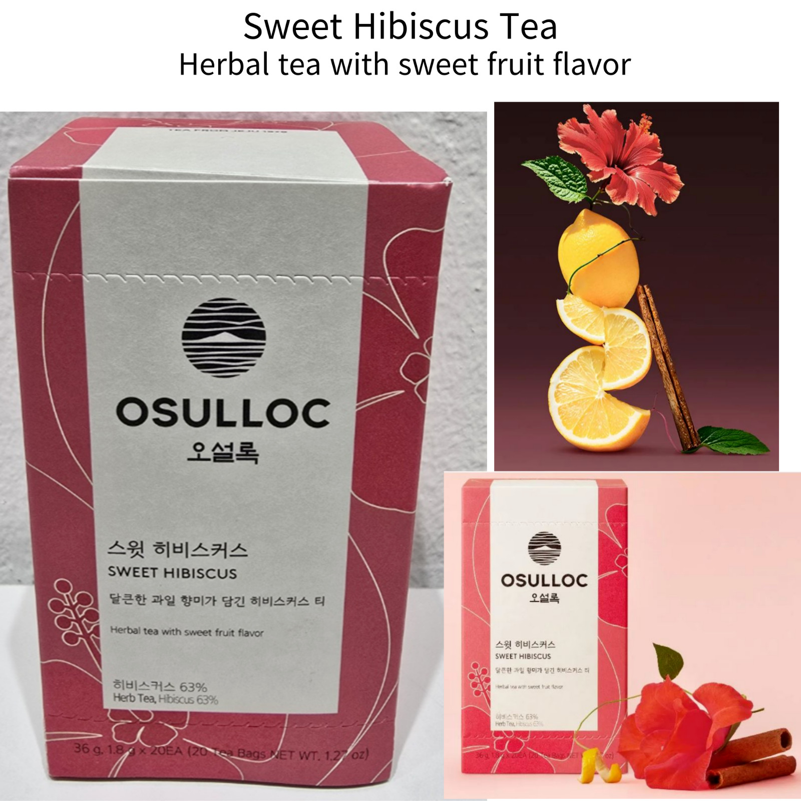 OSULLOC Jeju 6 Flavors Daily Natural Tea Bags Korea Tea 20ea From Korea
