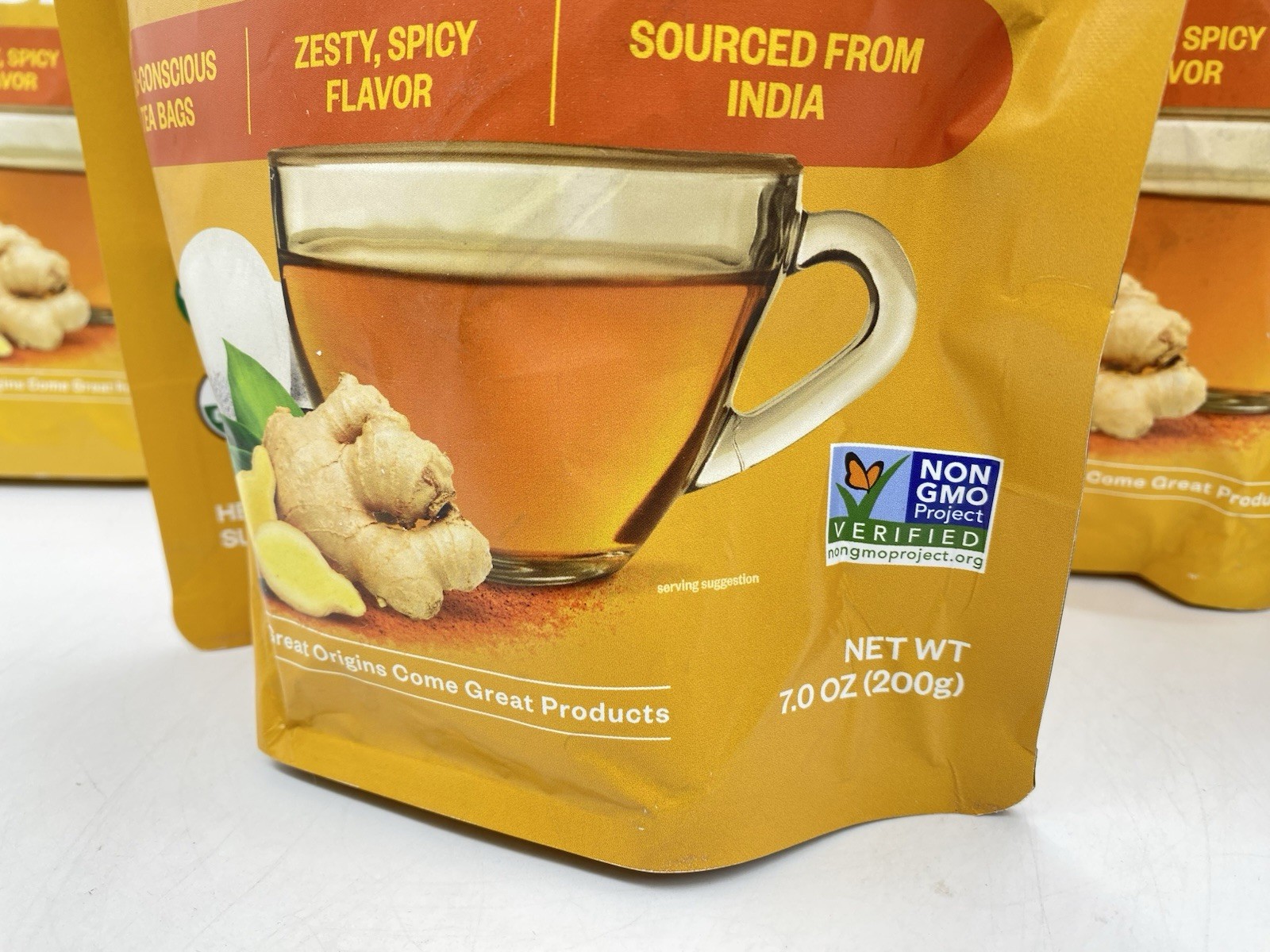 Organic Turmeric Ginger Tea – Eco-Conscious Tea Bags – 4 Pk. – 100 Count Each
