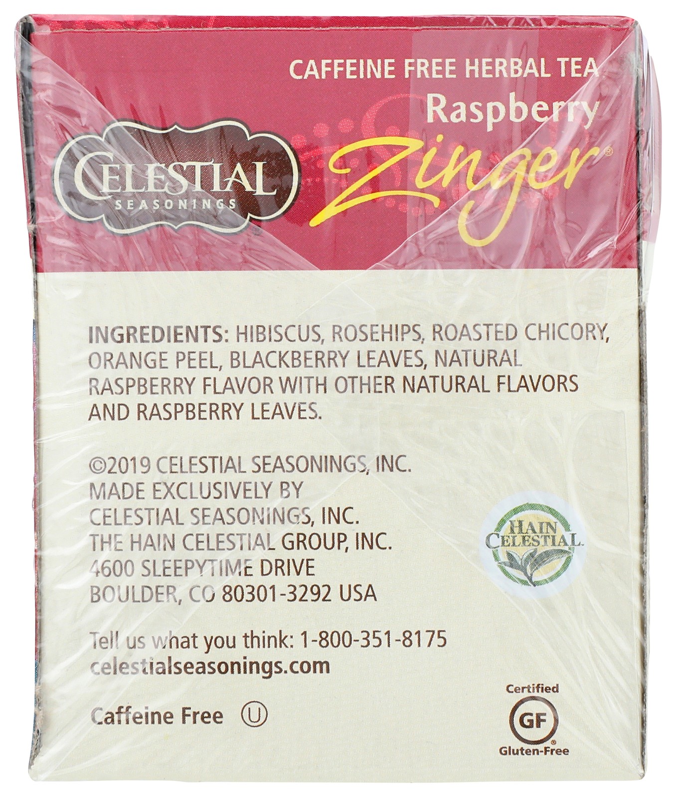 Raspberry Zinger Herbal Tea By Celestial Seasonings 20 Bags 6 Pack