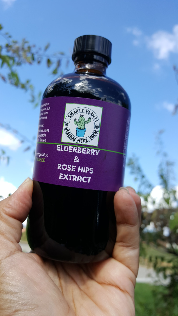 Organic Elderberry & Rosehip 8 oz. amber glass bottle Extract Tincture