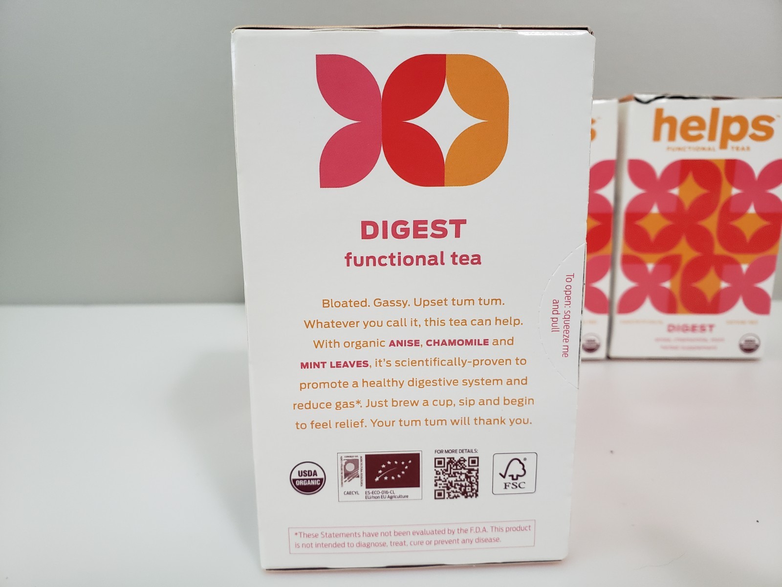 4 Boxes (16 in each) Helps Functional Teas Digest Anise Chamomile Mint Leaves