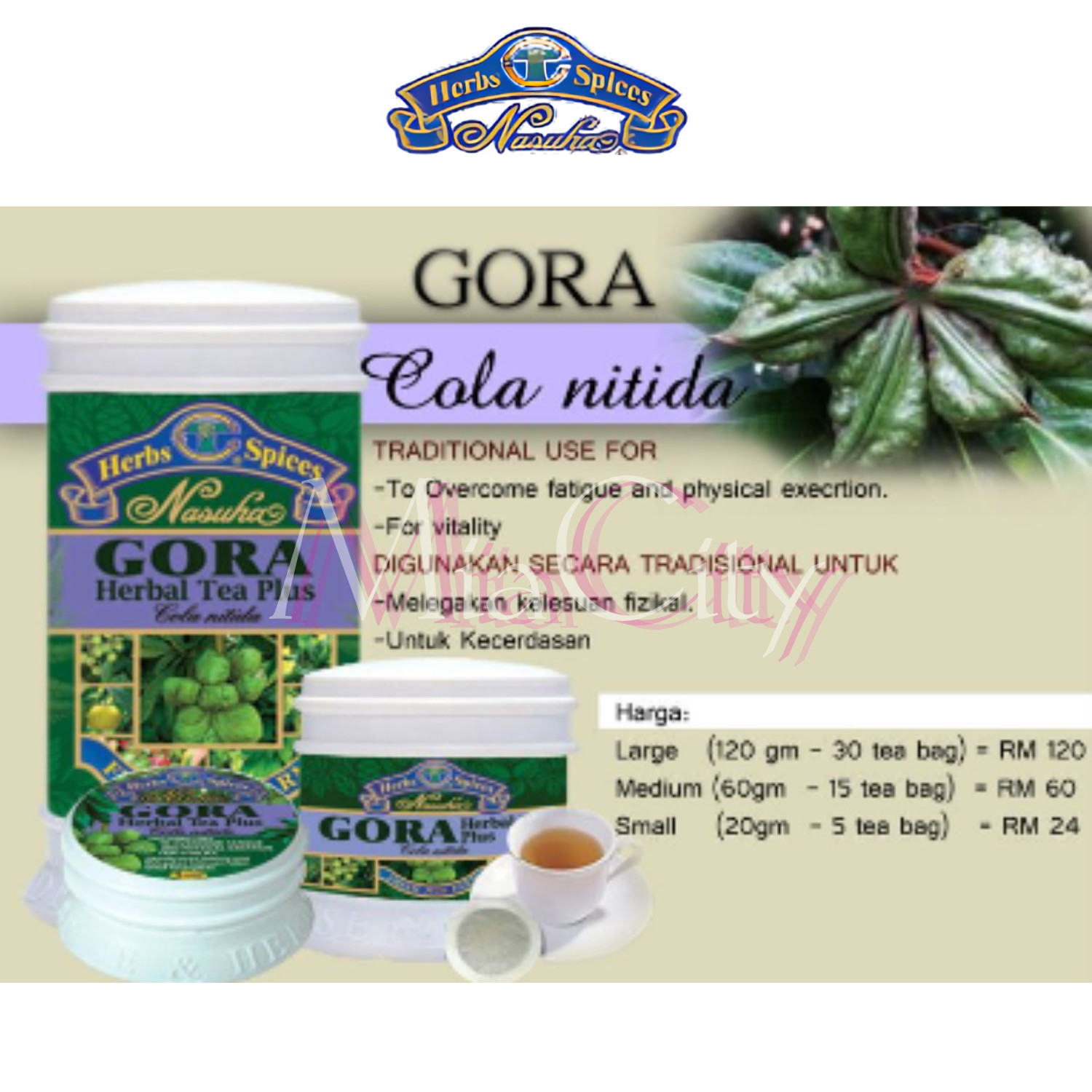 Herbs Spices GORA Organic Plus Herbal Tea 120g , 60g