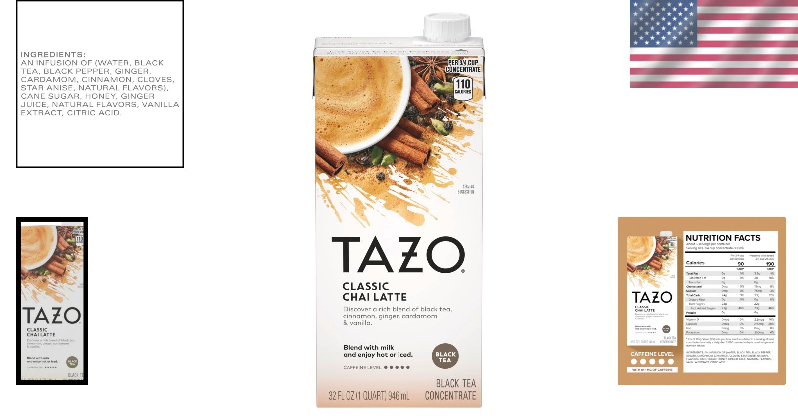 Convenient TAZO Chai Latte Concentrate 32 oz – Perfect for Hot or Iced Beverages
