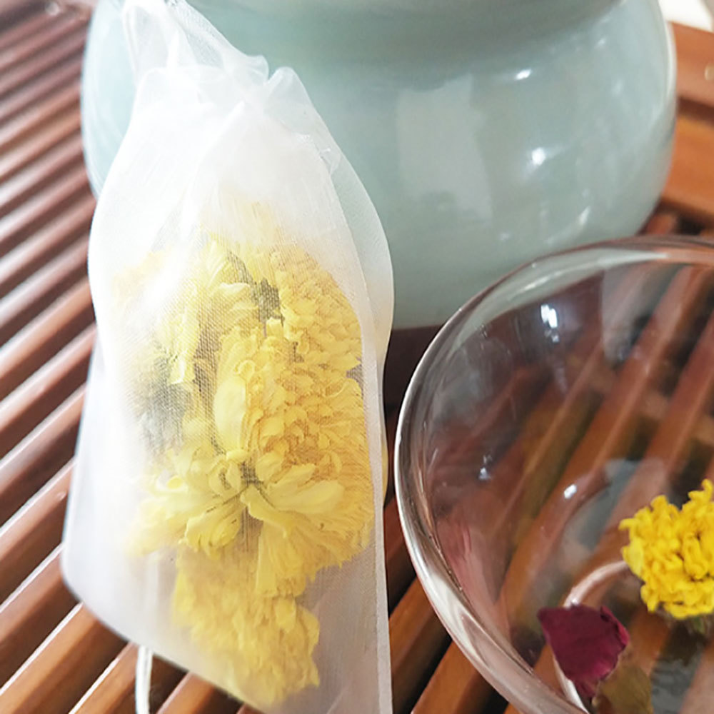 Assorted Sizes Nylon Empty Teabags Loose Herbs Tea Bags with Drawstring