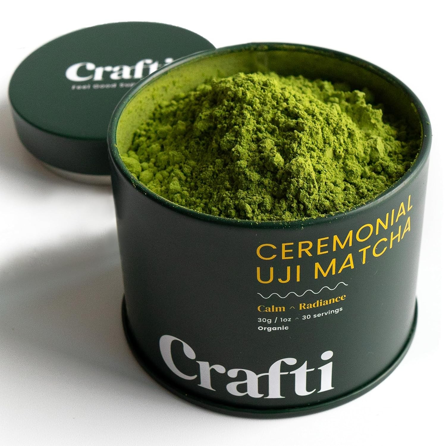 Crafti Ceremonial Grade Matcha Powder (Organic) – 1.06 ounce / 30 grams