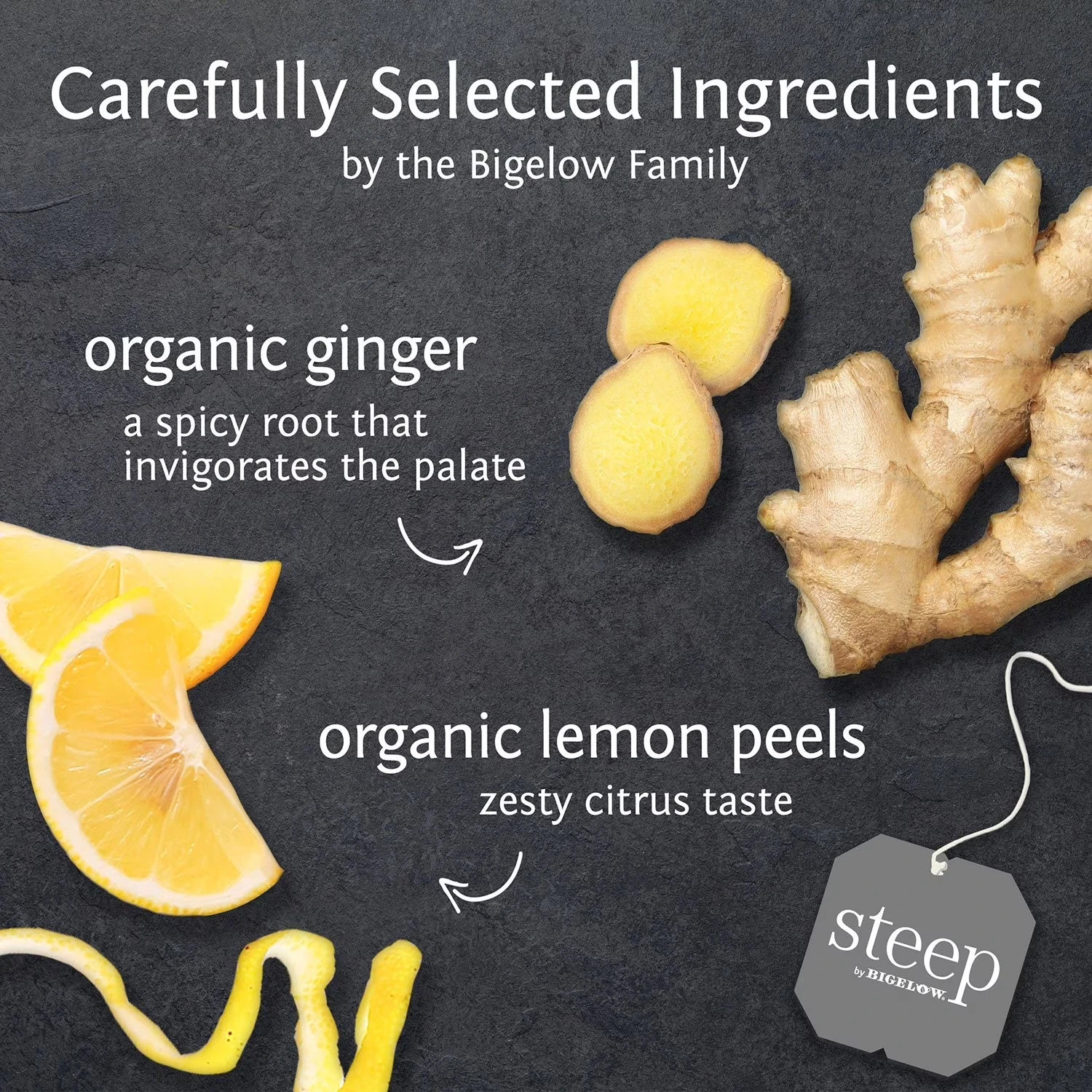 steep by Bigelow Lemon Ginger Herbal Tea ( 60 ct.) Great Price