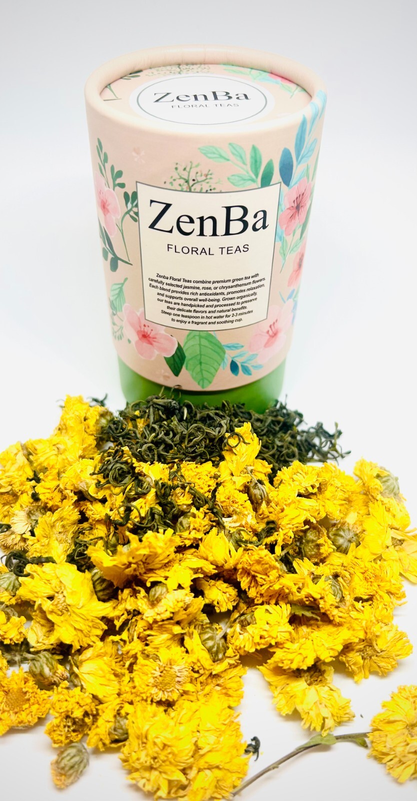 ZenBa Premium Loose Leaf Tea – 1 Box (Choose Green Tea or Floral Tea)