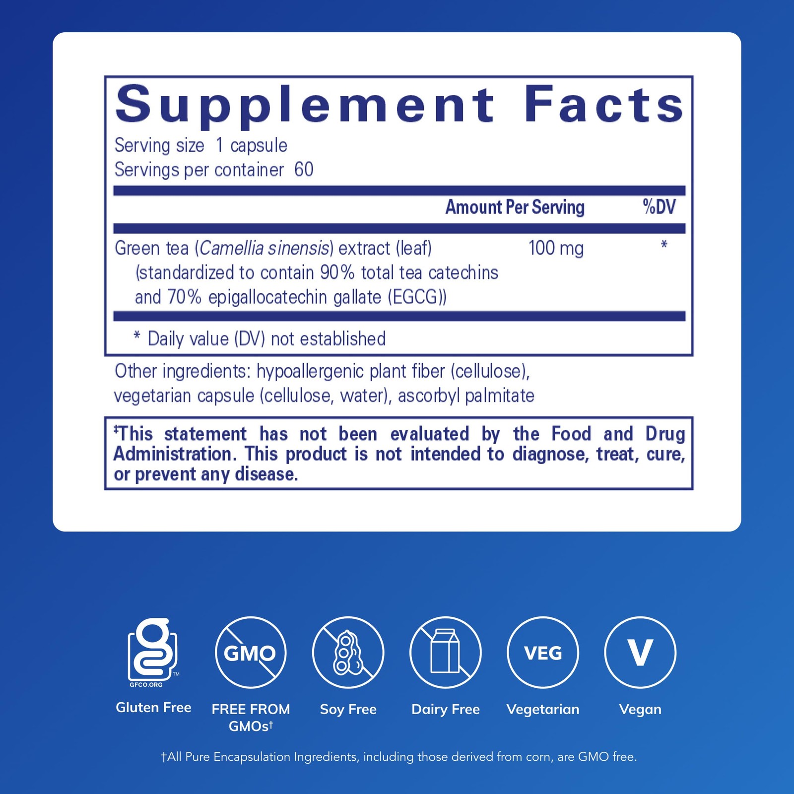 Pure Encapsulations Green Tea Extract (Decaffeinated) | 60 Count (Pack of 1)