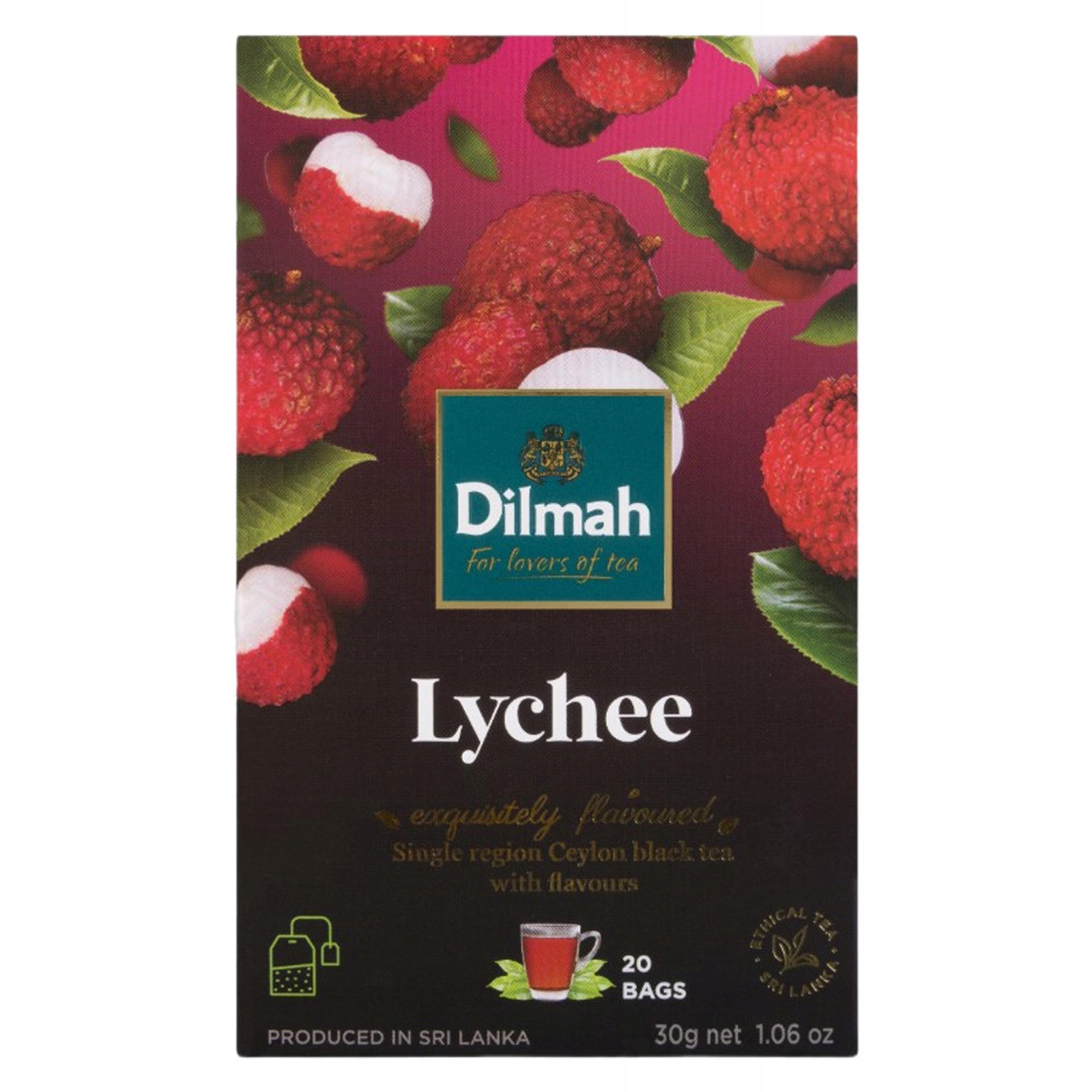 DILMAH tea LYCHEE flavor – 1 box /20 tea bags SHIPS FREE