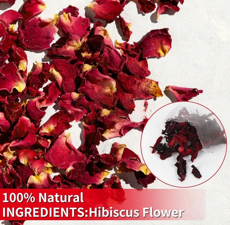 pack of 50 Rilltea Hibiscus Flower 100% Natural Tea Bags 3.53 oz EXP 07/20/2025