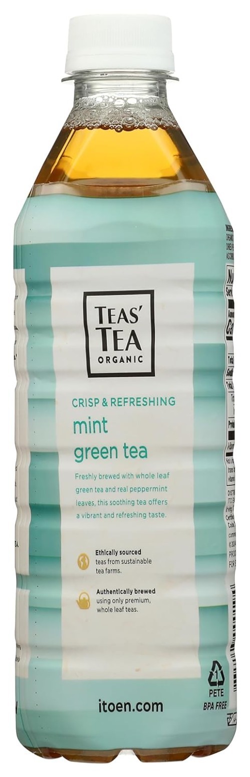 Non-GMO Organic Mint Green Tea – 16.9 fl oz Bottle for Flavor Experience