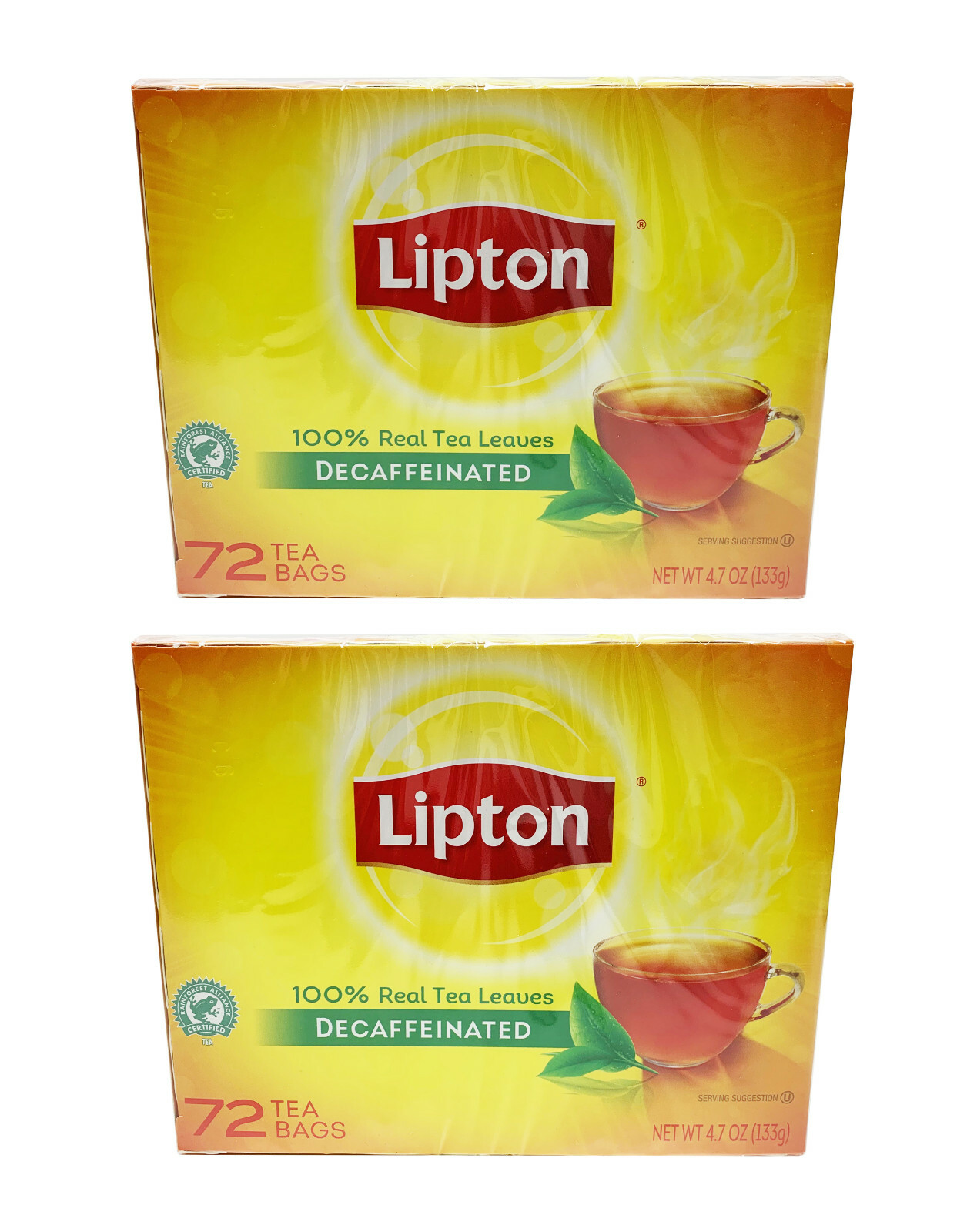 Lipton 100% Natural Decaf Tea (2 boxes/144 tea bags) Black & Orange Pekoe