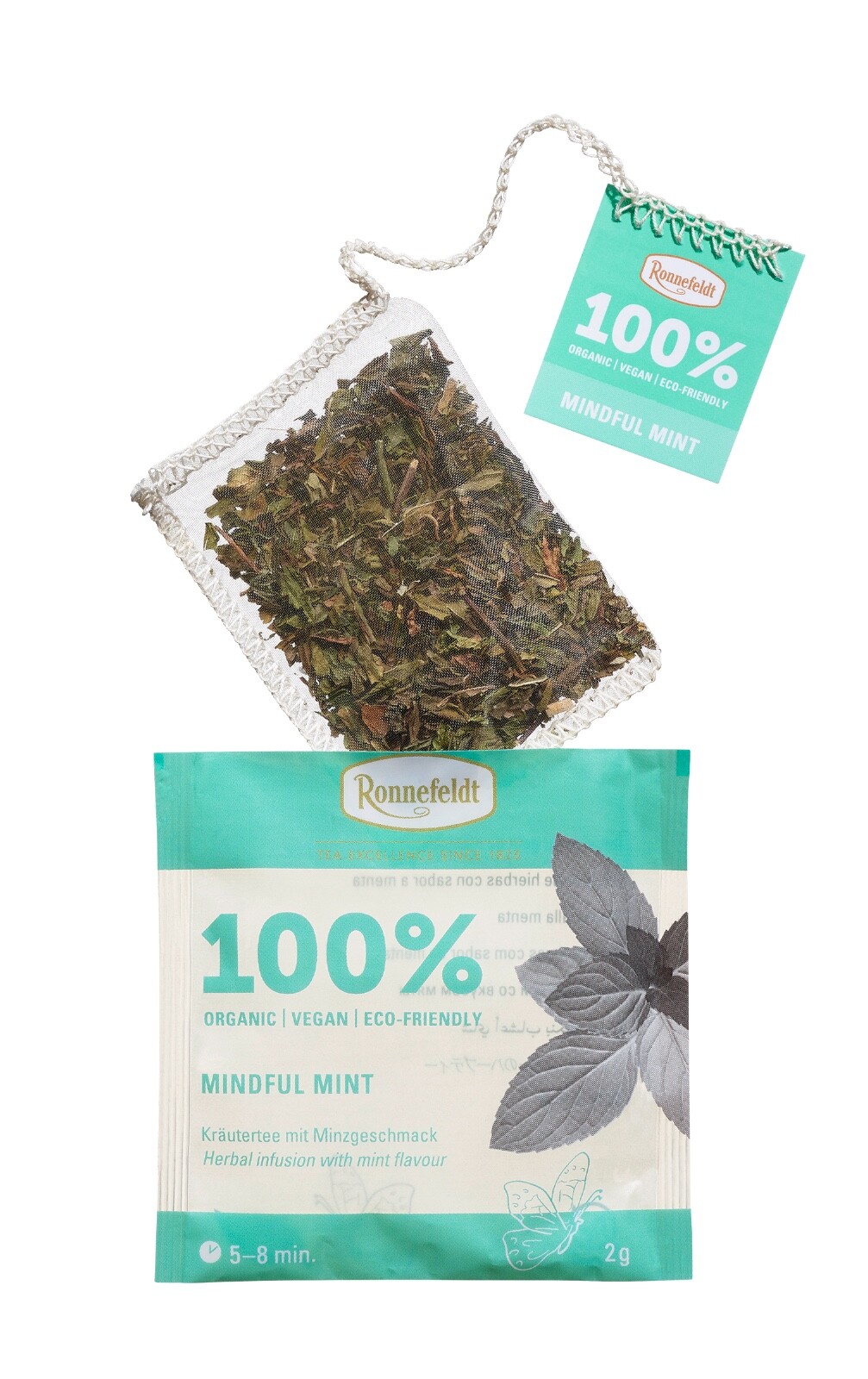 Ronnefeldt 100% Mindful Mint. 15 organic herbal tea bags. Caffeine free.