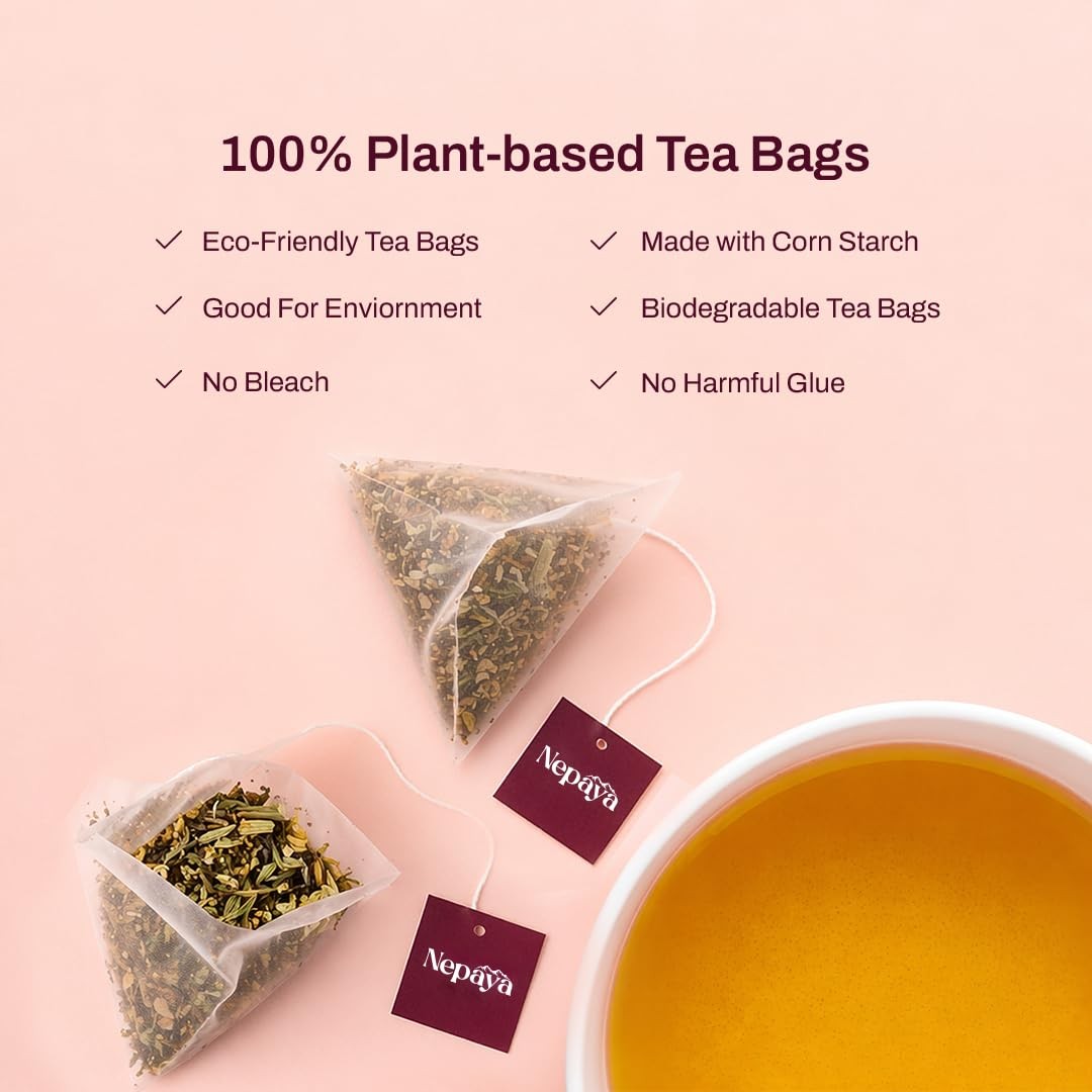 Chamomile Mint Herbal Tea Bags, Relaxing Bedtime Blend with Lemongrass, Peppe…