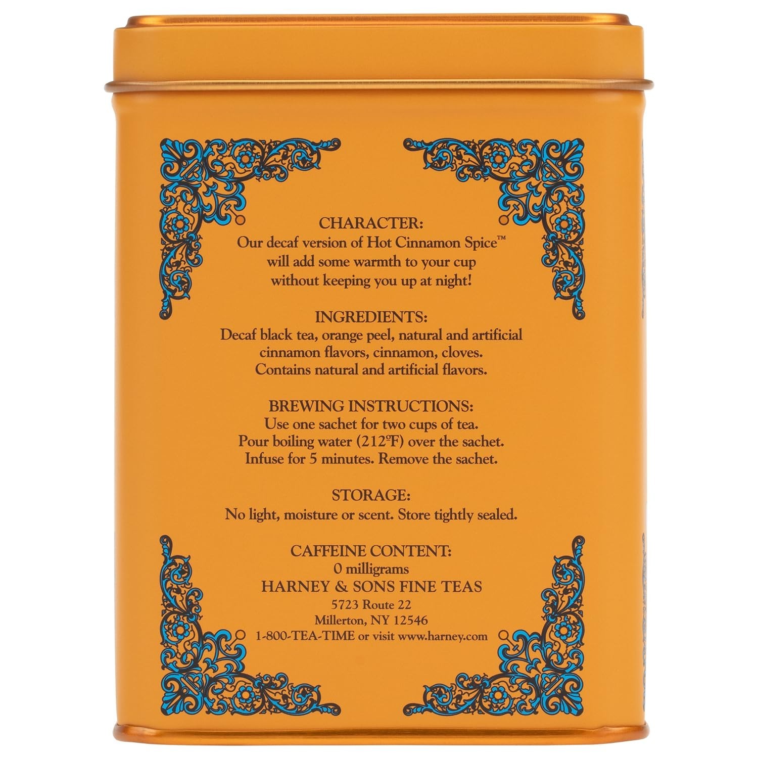 Harney & Sons Decaf Hot Cinnamon Tea – Stress Relief in Every Sip, 20 Sachets