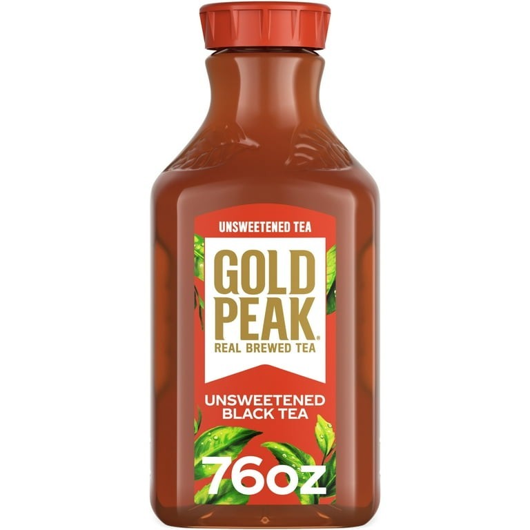 Gold Peak Unsweetened Black Tea 76oz 4 Pack Ready to Drink Bottled Tea