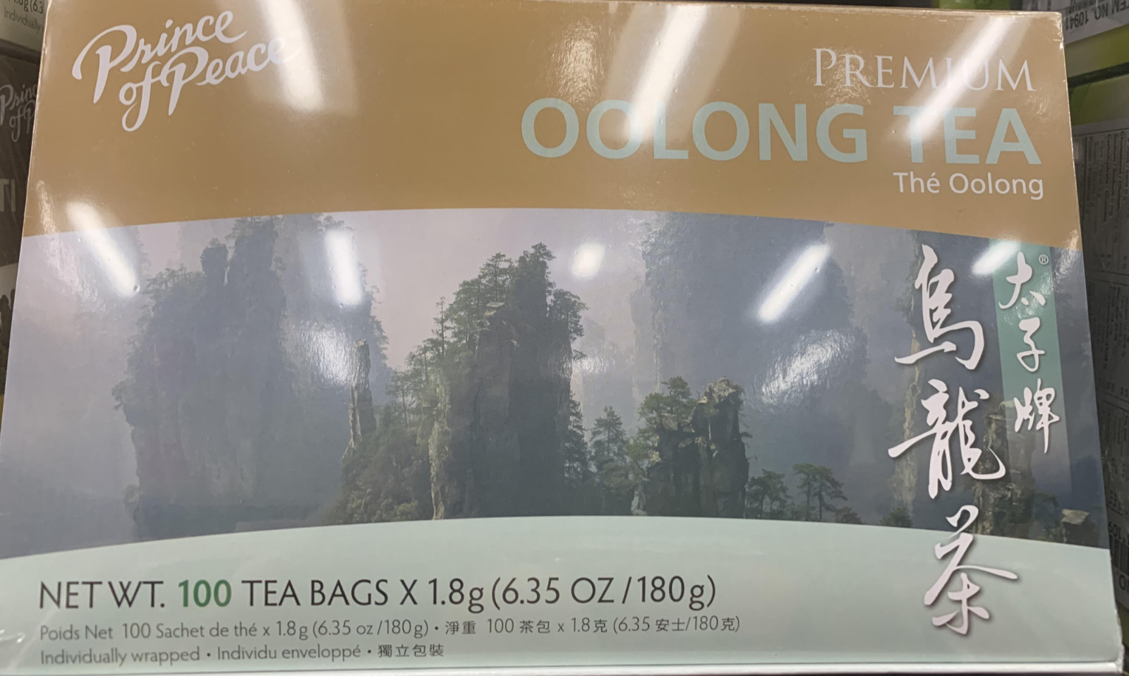1 Box, Prince of Peace Premium Oolong Tea 6.35Oz/180g – 100 Tea Bags