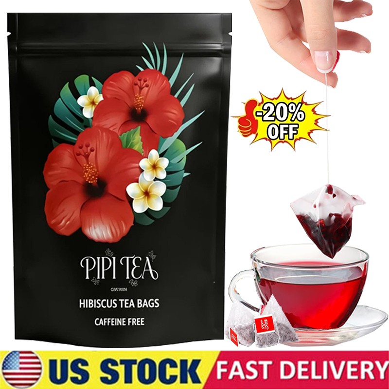 PiPi Tea Organic Hibiscus Tea Bags – Caffeine Free Herbal Tea Rich in Antioxi…
