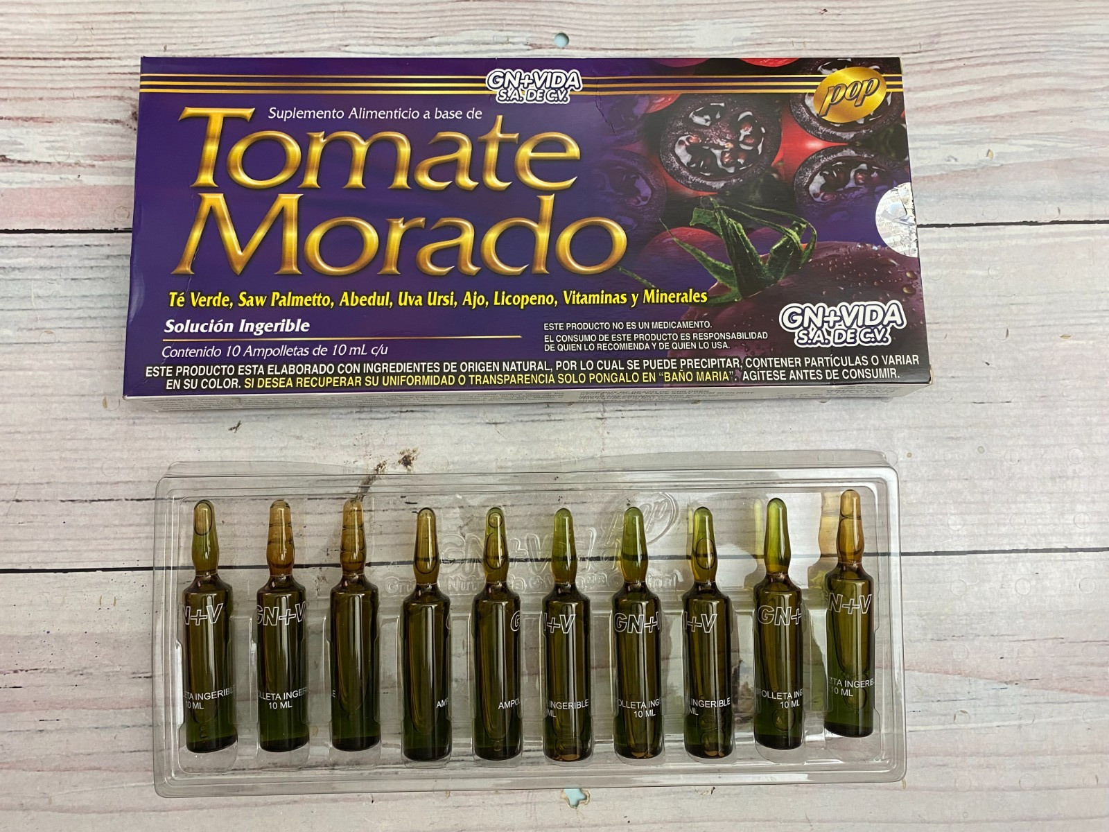 Tomate Morado – Te Verde – Vitaminas y Minerales 10 Ampolletas 100% Natural