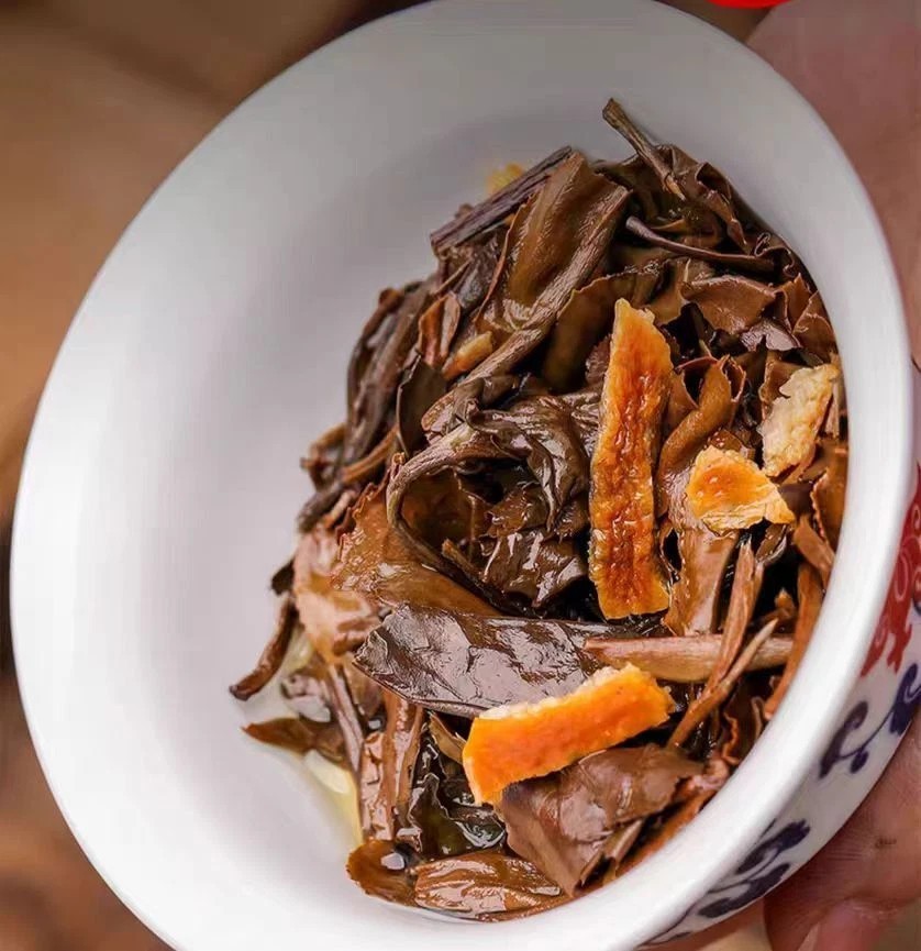 FuDing Dried tangerine white tea orange peel Shou Mei White Tea small cake tea