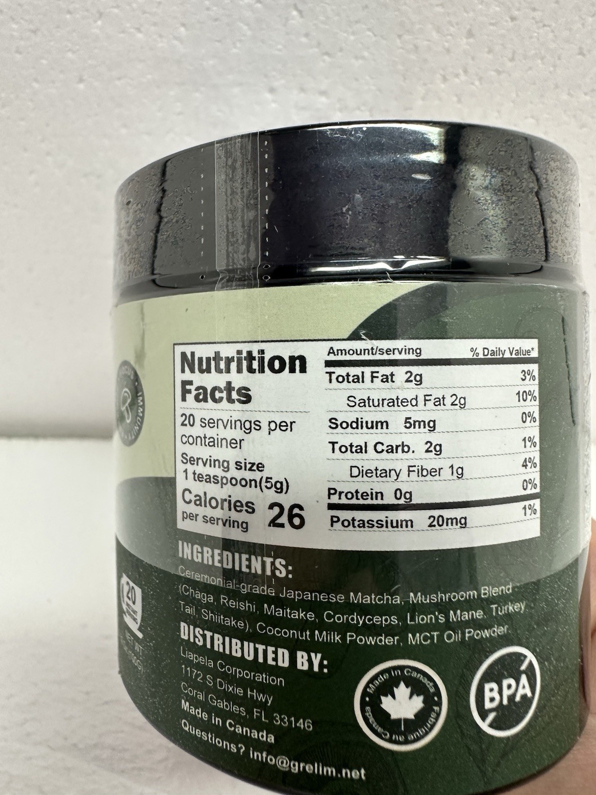 Mushroom Japanese Matcha Blend Green Tea Powder 3.52oz