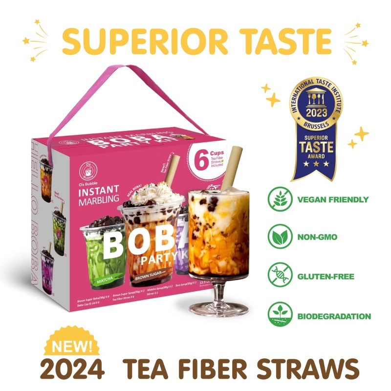 Instant Marbling Boba Party Kit-Brown Sugar, Matcha, Taro 6P – 12.9oz