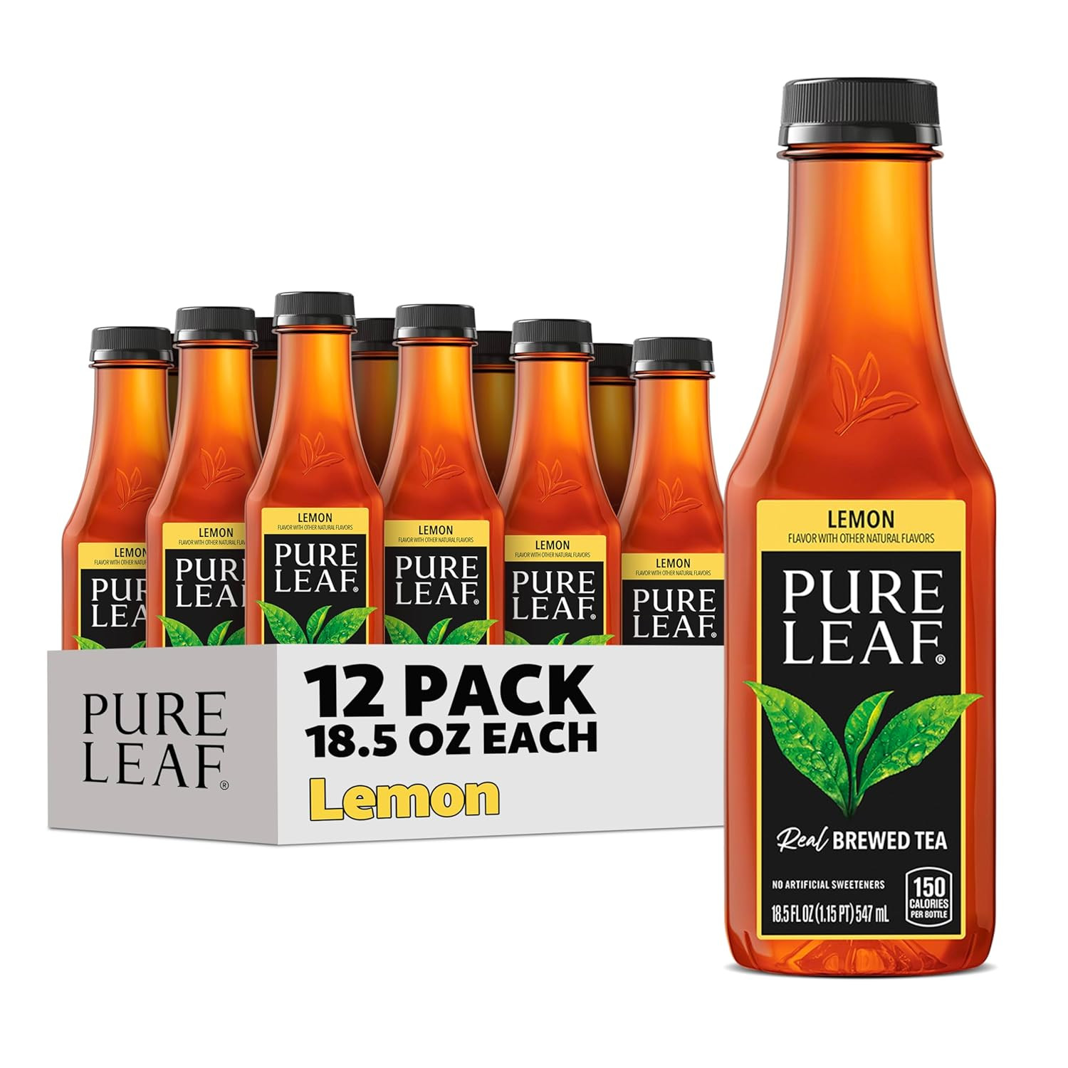 Pure Leaf Iced Tea, Sweetened Lemon, Real Brewed Tea, 18.5 Fl Oz Bottles (Pack o