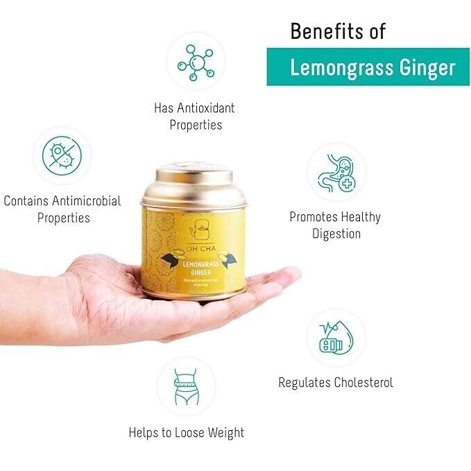 OH CHA – Lemongrass Tea with Ginger 35 gm For Weight Loss, Hair & Skin, Detox.