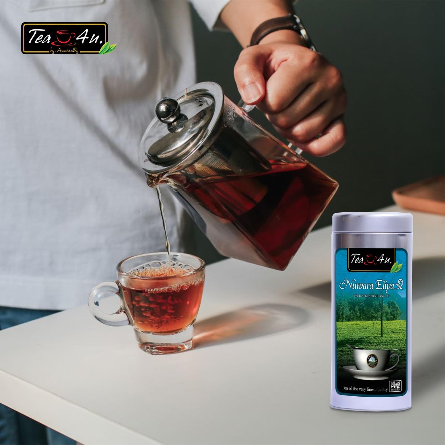 125g Tea4U Nuwara Eliya Orange Pekoe Loose Leaf Black Ceylon Tea Canister