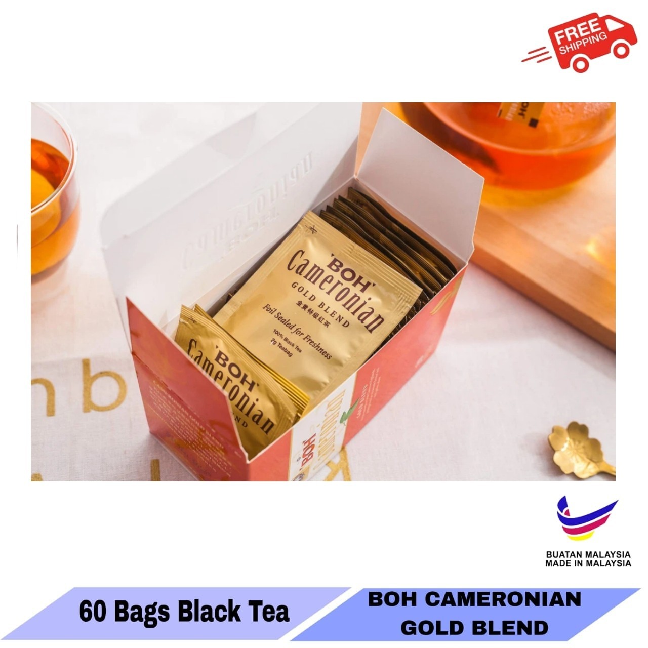 Cameronian Gold Blend Tea 60 teabags BOH Plantation Cameron Malaysia FREE SHIP