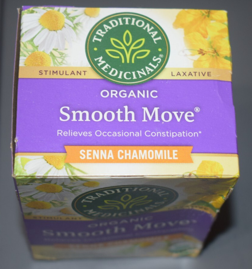 Organic Smooth Move Senna Chamomile Stimulant Laxative Caffeine-Free 16 TEA Bags