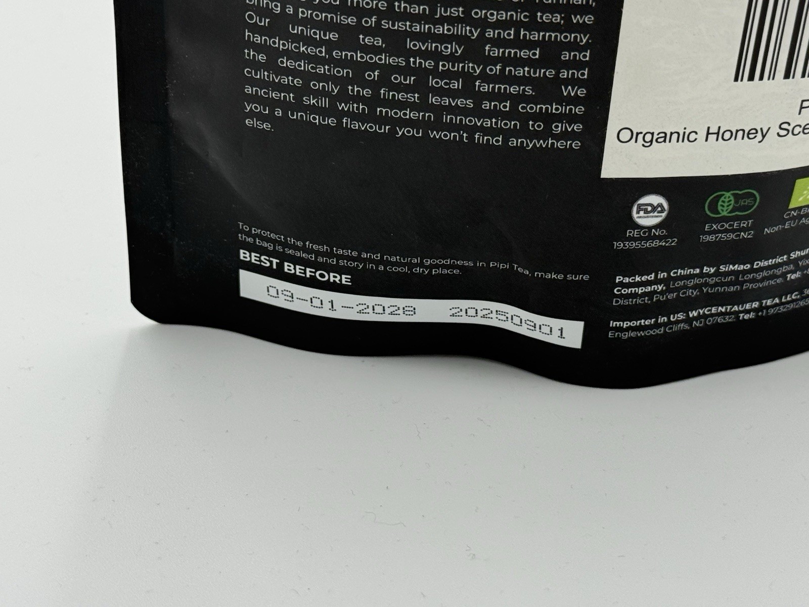 PiPi Tea Organic Honey Scented Oolong Bags – Whole Leaf, 20 (3G. Each) 20 Bags
